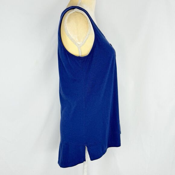 Carole Hochman Tank Top Women’s Small Navy Blue Decorative Trim Sleeveless - Picture 2 of 16